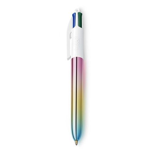 Stylo Bille - 4 Couleurs - Bic - Dégradé De Couleurs - Gradient - Rétractable - Rechargeable