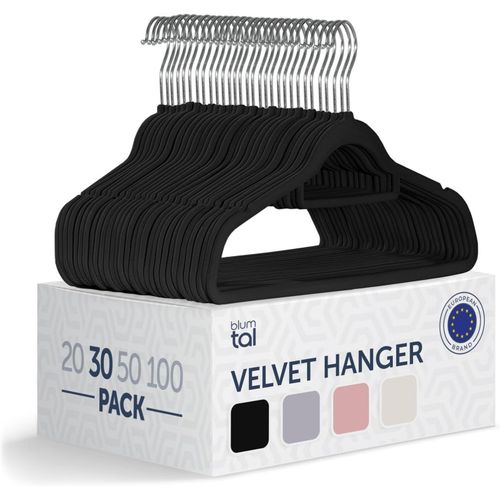 Cintres Velours - Lot De 30 Ceintres Pour Adultes Haute Qualité - Ceintre Avec Porte-Cravates Et Encoches - Ceintres Pour Adultes Pivotant À 360°- Cintre Antidérapant - Cintre Velours Noir