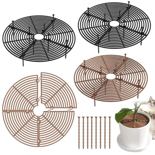 4 Pièce Pots De Fleurs en Grille, Pot Protection pour Plantes, Protections De Sol pour Pot De Fleurs, Protection Contre Les Chats, Les Enfants