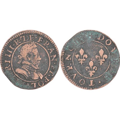 France - Double Tournois - Henri Iii - Non Daté (1591-1594) - Paris (A) - 16-082