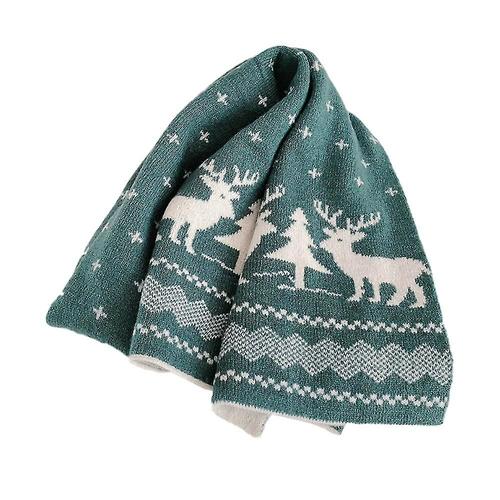 Écharpe En Tricot Fauve Sapin De Noël Automne Hiver Nouveau Scraf Vert