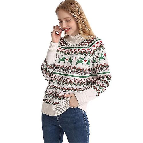 Pull De Noël Moche À Motifs De Rennes, Pull-Over Xxl Blanc