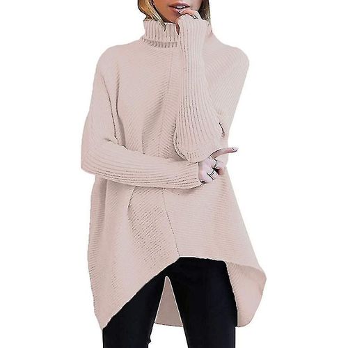 Pull À Col Roulé Pour Femme, Manches Longues Chauve-Souris, Ourlet Asymétrique, Pull Décontracté, Hauts En Tricot, Couleur S, 3