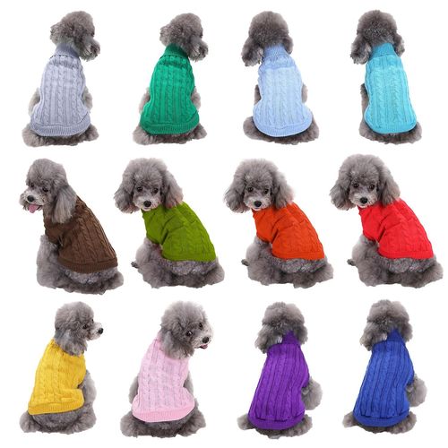 Pull Chaud Pour Chien, Chiot, Petit Chat, Tricot Uni, 2xl, Vert