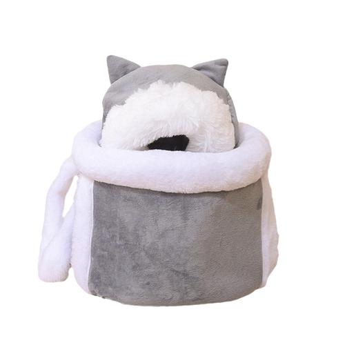 Sac De Transport Chaud Pour Animaux De Compagnie, Sac À Dos Pour Petits Chats Et Chiens, Cage D'hiver En Peluche Pour Animaux De Compagnie, Voyage En Plein Air, Sacs De Poitrine Suspendus, Gris Clair