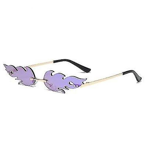 Lunettes De Soleil Sans Monture Lunettes De Conduite De Voiture Lunettes Étroites Pour Hommes Femmes Violet