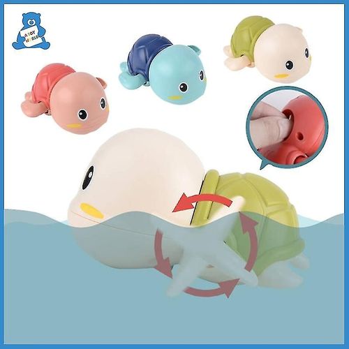 Jouet D'eau De Tortue De Natation De Dessin Animé Mignon, Jouet De Bain Pour Tout-Petits, Horloge Classique De Salle De Bain, Vert