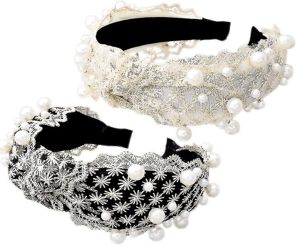 2 pièces bandeau de perles de cristal fait à la main pour dames, motif de flocon de neige