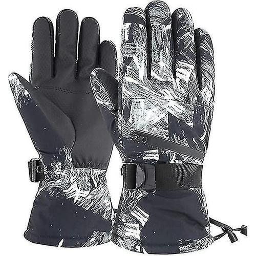 Gants De Ski Hiver Chaud Imperméable Écran Contrôlable Sports De Plein Air Adulte Blcak