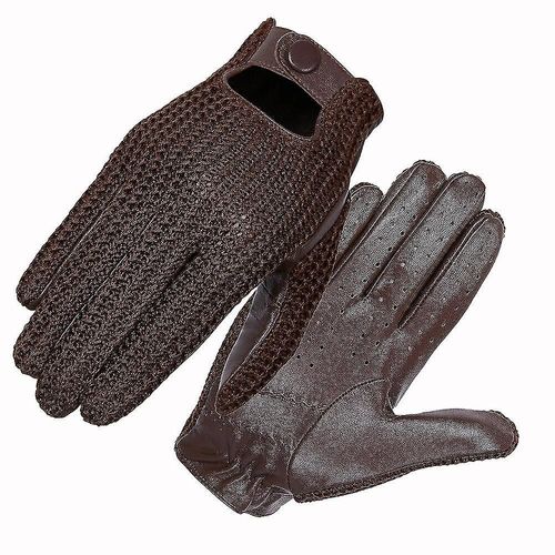 Gants De Conduite En Cuir Pour Hommes, Mitaines Tricotées Chaudes, L Café