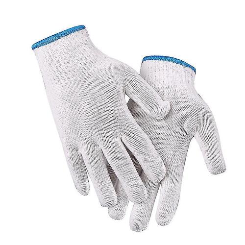 Gants En Fil À Tricoter En Coton Fil De Coton Laine Épaissie Filage Fil Blanc Résistant Aux Coupures Manipulation Gants Durables 5 Pièces Blanc