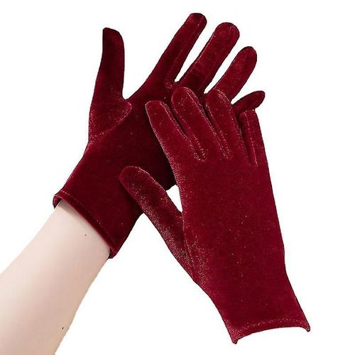 Gants Chauds En Velours Doré Pour Femmes, Automne Et Hiver, Fins, Résistants Au Froid, Haut De Gamme, Tempérament De Luxe, 2 Paires, Rouges