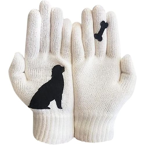 Gants Chauds Pour Femmes, Gants Imprimés Pour Chiens, Gants D'hiver En Coton