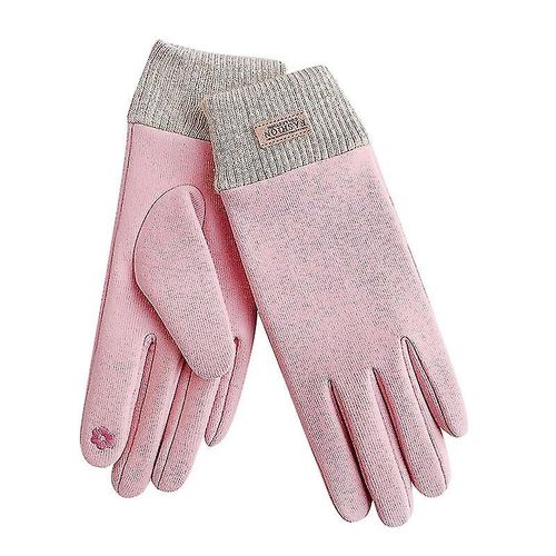 Gants Chauds Dames Hiver Extérieur Étudiant Cyclisme Mode Mignon Écran Tactile Véhicule Électrique Gants Coupe-Vent 1 Paire Rose