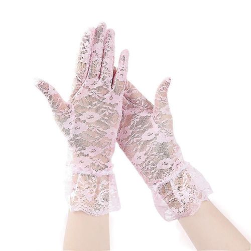 Femme Dentelle Rose Gant De Poignet Court Pour Nuptiale Soirée Mariage Rose