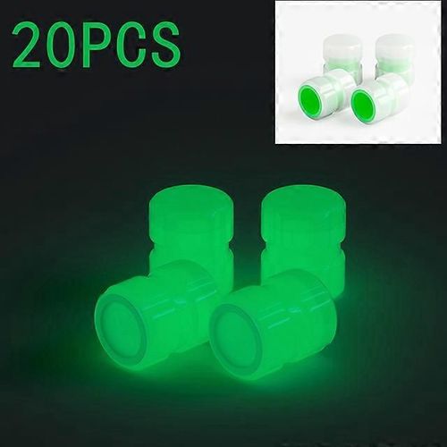 Capuchons Fluorescent Rouge Nuit Brillant Voiture Moto Vélo Roue Style Pneu Moyeu Universel Capuchon Décor 20 Pièces