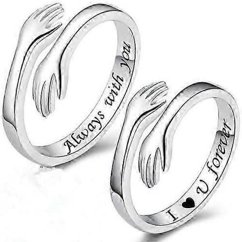 S925 Bague De Câlin En Argent Sterling Pour Femmes Adolescent Gilrs Réglable Ri