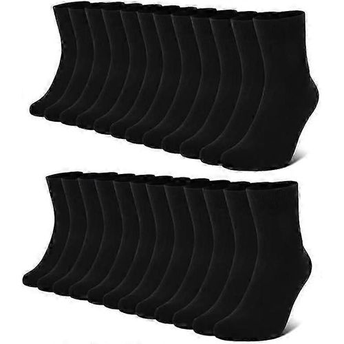 12 Paires De Chaussettes Hommes Noir Coton Business Chaussettes Hommes Chaussettes Chaussettes De Sport Respirant