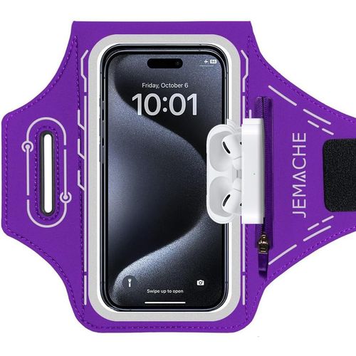 Telephone Brassard De Course Pour Iphone 14 Pro Max, 14 Plus, 13 Pro Max, 12 Pro Max, 11 Pro Max, Xs Max, Gym Brassard De Sport Workouts (Violet)