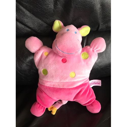 Doudou Pommette Intermarche Girafe Vache Rose Rond Vert Jaune Demi Plat 20cm