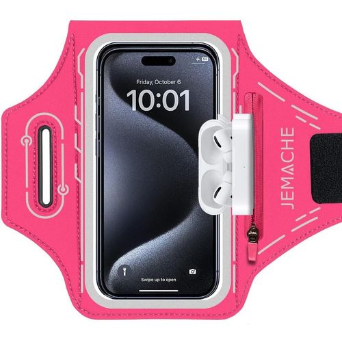 Telephone Brassard De Course Pour Iphone 14 Pro Max, 14 Plus, 13 Pro Max, 12 Pro Max, 11 Pro Max, Xs Max, Gym Brassard De Sport Workouts (Rosy)