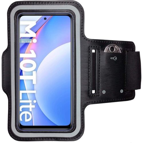 Brassard De Sport Pour Xiaomi Mi 10t Lite - Brassard Pour Smartphone, Accessoire De Sport Avec Poche Pour Les Clés Mi 10t Lite - Accessoire Sport, Brassard Téléphone Portable Noir