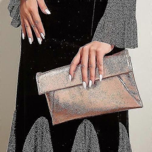 Pochette pour femmes Sac de soirée Pu Cuir Party Soirée Daily Date Metallic Rose Gold