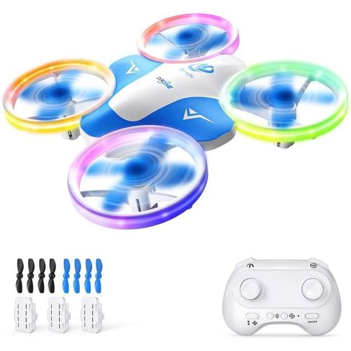 Mini Drone Pour Enfants De 6 7 8 9 Et 10 Ans Et Plus, Jouet Avion Télécommandé Pour Enfants Et Débutants Avec Lumières Led-Korffe
