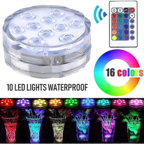 Lumières Led Submersibles Lumières De Piscine Étanches Sous L'eau Avec 16 Couleurs