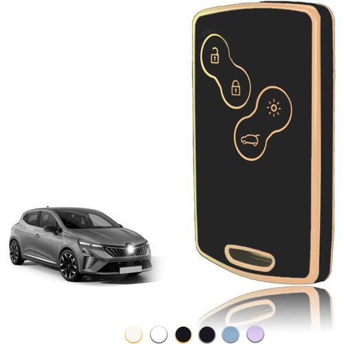 Coque Clé, Etui Cles Étui Clés Carte Adapté Pour Renault Scenic Clio Laguna Megane Zoe Captur Duster Espace Fluence Koleos Kangoo Master, Couvre Clef Cache Cle Voiture Telécommande - Smart Key