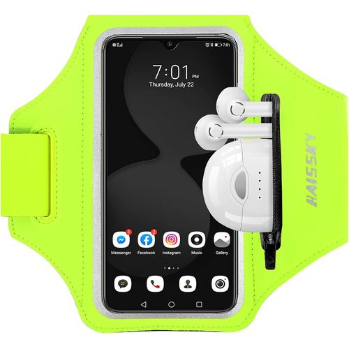 Brassard De Sport Avec Poche Écouteur, Brassard Sport Pour Iphone 15 Pro Max 14 13 12 Pro 11 Xr Xs X, Brassard Telephone Smartphone Running Brassard Pour Jogging Cyclisme Randonnée (Vert)