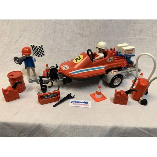 Playmobil Bateau de Course avec remorque pour voiture 3538