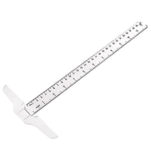 30cm/12 » Plastique T-carré Règle métrique Cm / pouce Outil de mesure à double échelle latérale