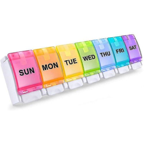 Organisateur De Pilules, Boîte À Pilules Facile Àhebdomadaire, 7 Jours Cas De Pilules Popfor Vitamines, Huiles De Poisson, Suppléments