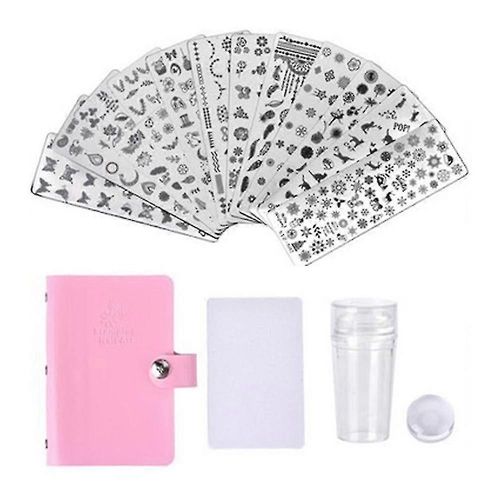 Pochoirs De Timbre De Manucure Modèle 12 Plaques D'art À Ongles Avec Jeu De Cartes