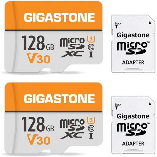 Lot De 2 Cartes Mémoire 128 Go Micro Sdxc, Compatible Avec Gopro Caméra Drone Tablette Samsung Sony, Haute Vitesse Pour 4k Uhd Vidéo, A1 U3 C10 Avec Mini Étui Et Adaptateur Sd.-Marque Générale