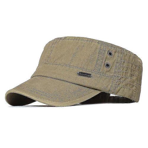 Casquettes Militaires En Coton Lavé Hommes Cadet Army Cap Design Unique Vintage Flat Top Hat