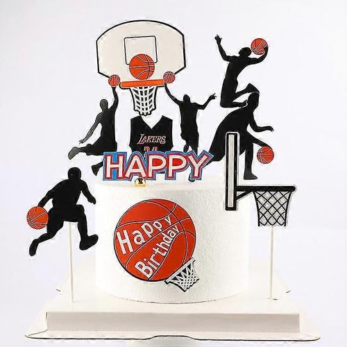 Décoration De Gâteau Basketball Anniversaire, 6 Pièces Cake Topper, Thème Sport Cake Topper, Bouchon De Gâteau Pour Enfants, Garçons, Amateurs De Basket-Ball, Festival