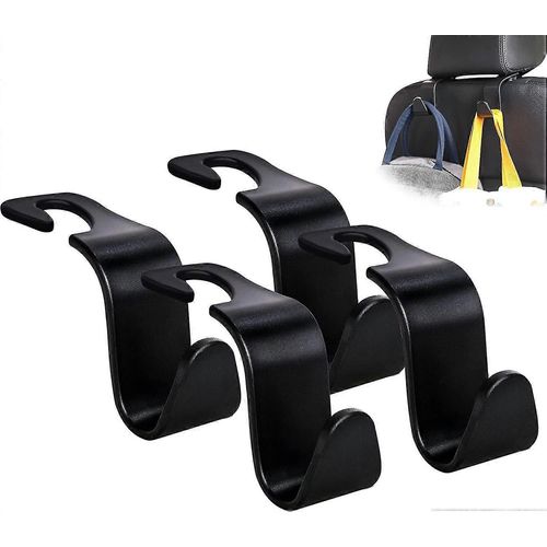 Siège D'auto Appui-Tête Crochet 4 Pack Cintre Organisateur De Rangement Universel Pour Sac À Main Sac À Main Manteau Fit Universal Véhicule Voiture Noir Type S