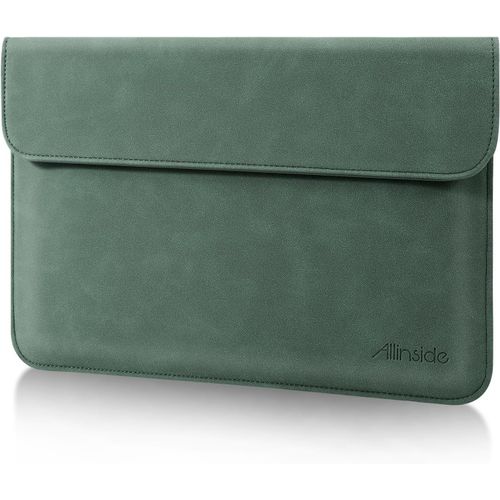 13-13,3 Pouces Housse Pour Ordinateur Portable Pour Macbook Air 13 2010-2020 (A1932 A2179 A2337 M1 A1369 A1466) / Macbook Pro 13 2012-2020 / Pro 13 Cd-Rom, Cuir Pu, Vert Foncé[POU6260448]
