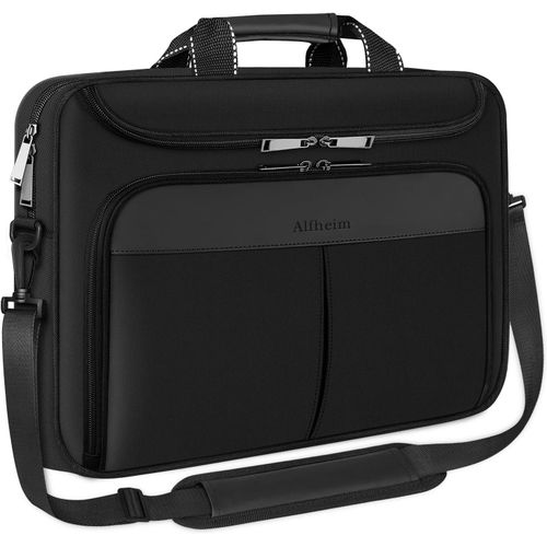 Sacoche Pour Ordinateur Portable 15.6-16 Pouces Étanche Avec Bandoulière Réglable, Sac À Bandoulière Multifonctionnel Pour Homme Femme Voyage/Affaires (Noir)[POU6260530]