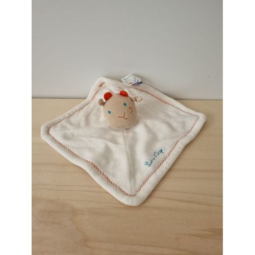Doudou Girafe Vache Blanche Orange Sucre D'orge