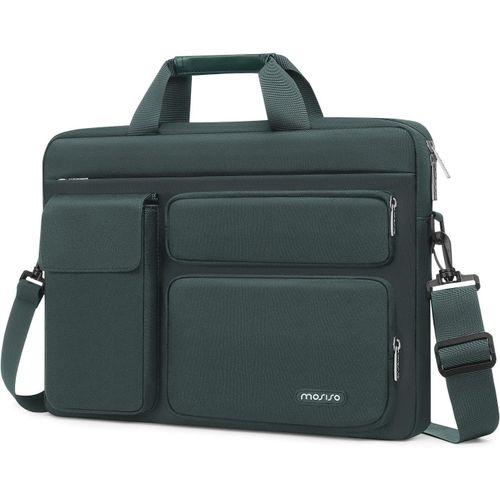 Sacoche Ordinateur Portable Compatible Avec Macbook Air/Pro,13-13,3 Pouces Notebook,Compatible Avec Macbook Pro 14 Avec 2 Surélevé&1 Rabat&1 Poche Horizontale&Poignée&Ceinture,Vert[POU6261045]