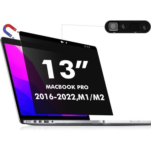 Magnétique Filtre De Confidentialité Pour Macbook Pro 13 Pouces M1,M2 (2016-2022) - Film De Protection Anti-Espion, Anti-Éblouissement, Anti-Rayures, Mat, Facile À Installer[POU6260543]