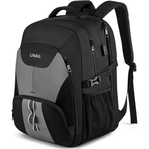 Sac À Dos Grande Capacité Homme 50L,Sac À Dos Ordinateur Portable Avec Chargement Usb,Antivol Imperméable Sac À Dos Pc Portable 17 Pouces Pour Loisirs Collège Voyage Affaire Scolai[POU6262615]