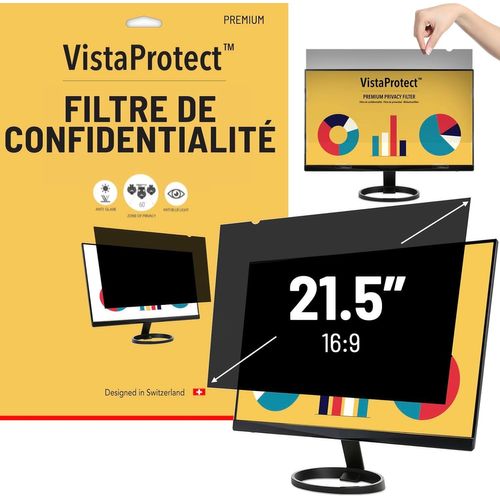 Filtre De Confidentialité & Filtre Anti-Lumière Bleu Premium. Film De Protection 2-En-1 Pour Écran D'Ordinateur & Moniteur (21.5" Pouces)[POU6262883]
