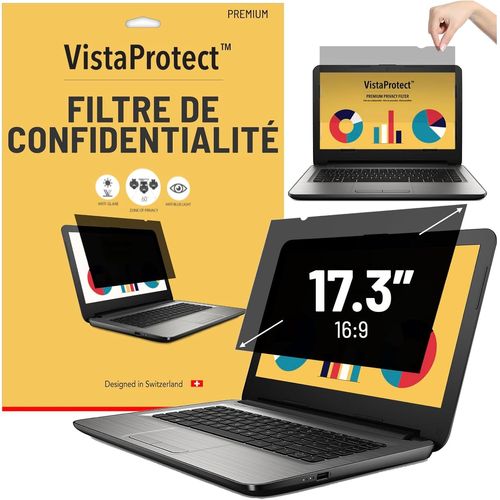 Filtre De Confidentialité & Filtre Anti Lumière Bleu Premium. Film De Protection 2-En-1 Pour Écran D'Ordinateur Portable (17.3 Pouces)[POU6262876]