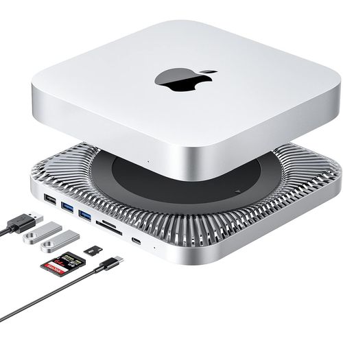 Hub Usb-C Avec Boîtier De Disque Dur Pour Mac Mini M1, Station D'Accueil De Type C Avec Fente Ssd Sata/Hdd, Double Port Usb 3.0/2.0, Lecteurs De Cartes Tf/Sd, Compatible Avec Mac M[POU6260948]
