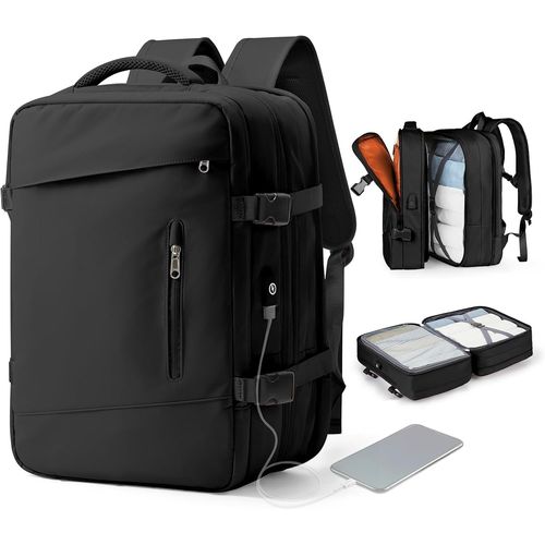 Bagage Cabine Pour Ryanair Sac À Dos Voyage Cabine Avion Femme Homme Sous Siège Bagage À Main Petit Sac À Dos Pour Ordinateur Portable 17 Pouces,Le Noir[POU6264833]