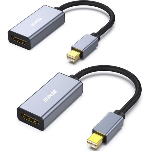 Adaptateurs Mini Displayport Vers Hdmi [4K@30Hz, Coque En Aluminium, Nylon Tressé] Compatible Avec Macbook Air/Pro, Microsoft Surface Pro/Dock, Moniteur, Projecteur Et Plus-Lot De [POU6266488]